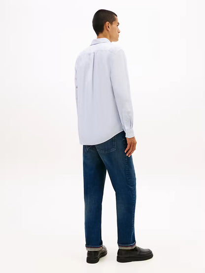 Tommy Hilfiger Flex Poplin Fake Solid Rf Shirt - Bold Blue MW0MW41711_C7L_alternate4_ay