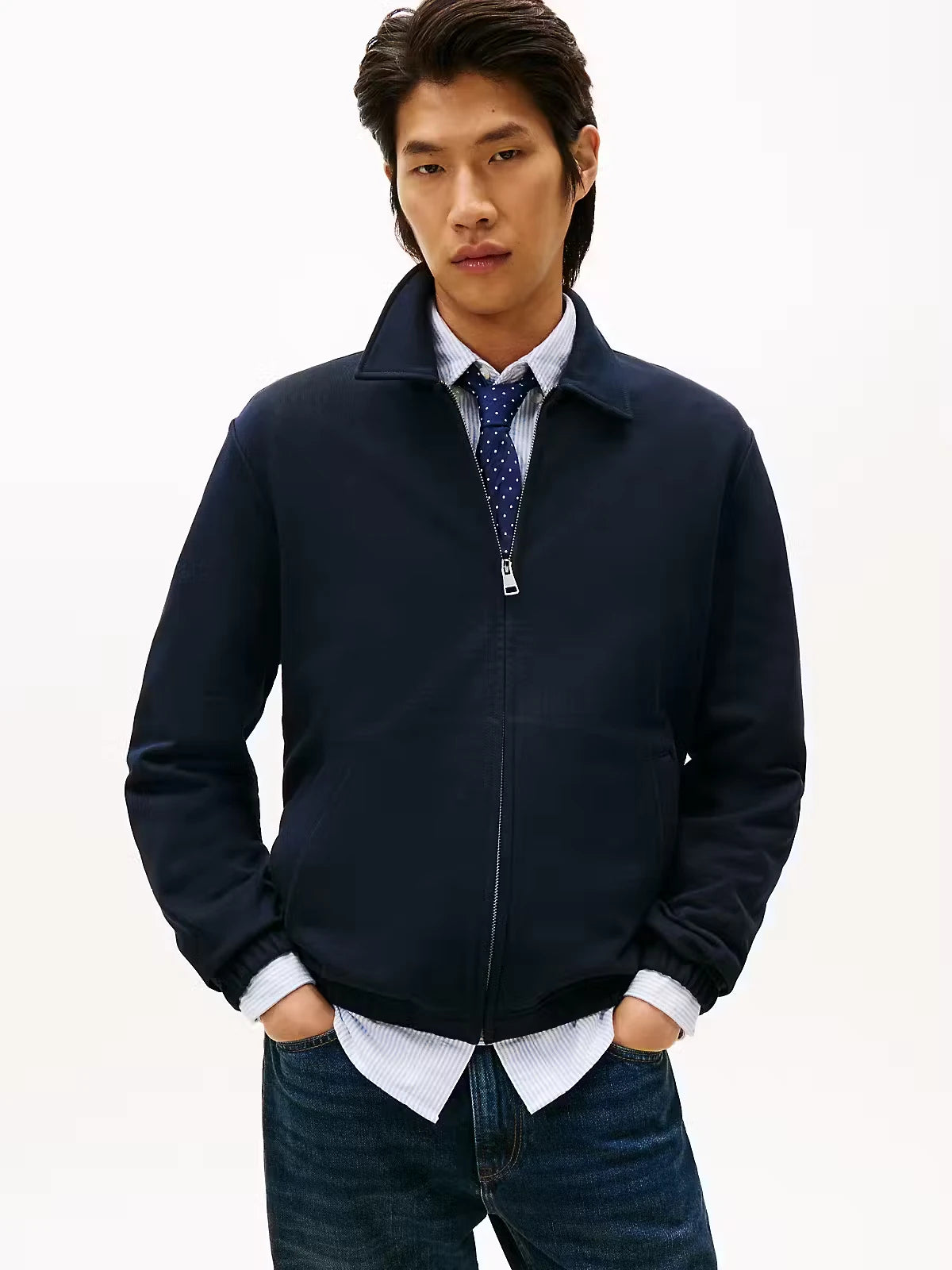 Tommy Hilfiger Essential Terry Ivy Jacket - Desert Sky MW0MW41767_DW5_main
