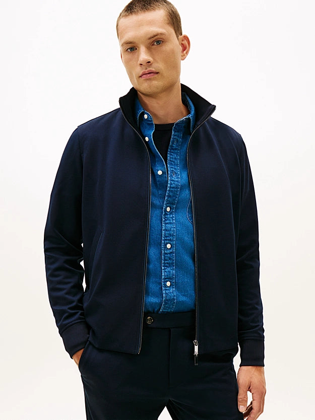 Tommy Hilfiger Performance Smart Casual Zip-Thru Jumper - Dark Blue MW0MW42559_C1G_main