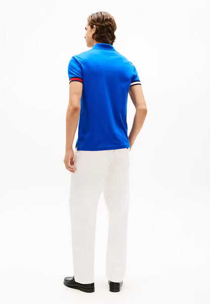 Tommy Hilfiger RWB Cuff Liquid Cotton Slim Fit Polo Shirt - Blue MW0MW42743_C7F_alternate4_zl