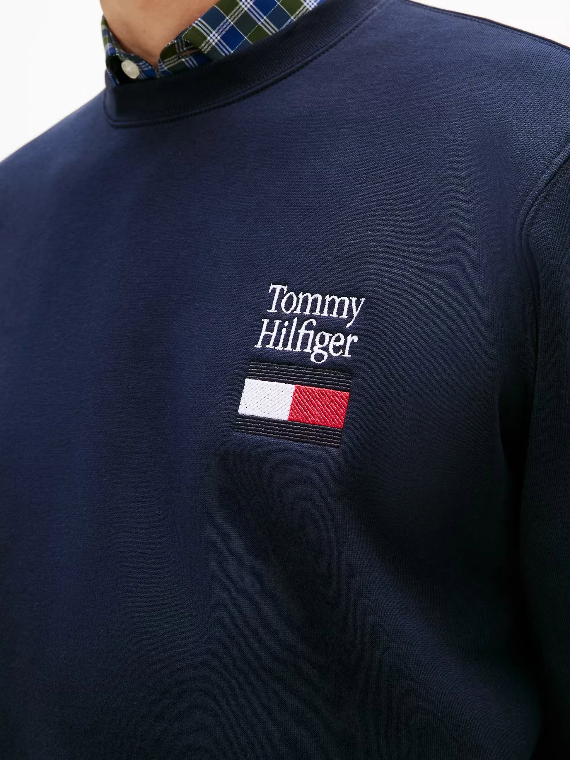 Tommy Hilfiger Embro Flag Sweatshirt - Desert Sky MW0MW42778_DW5_alternate2_ay