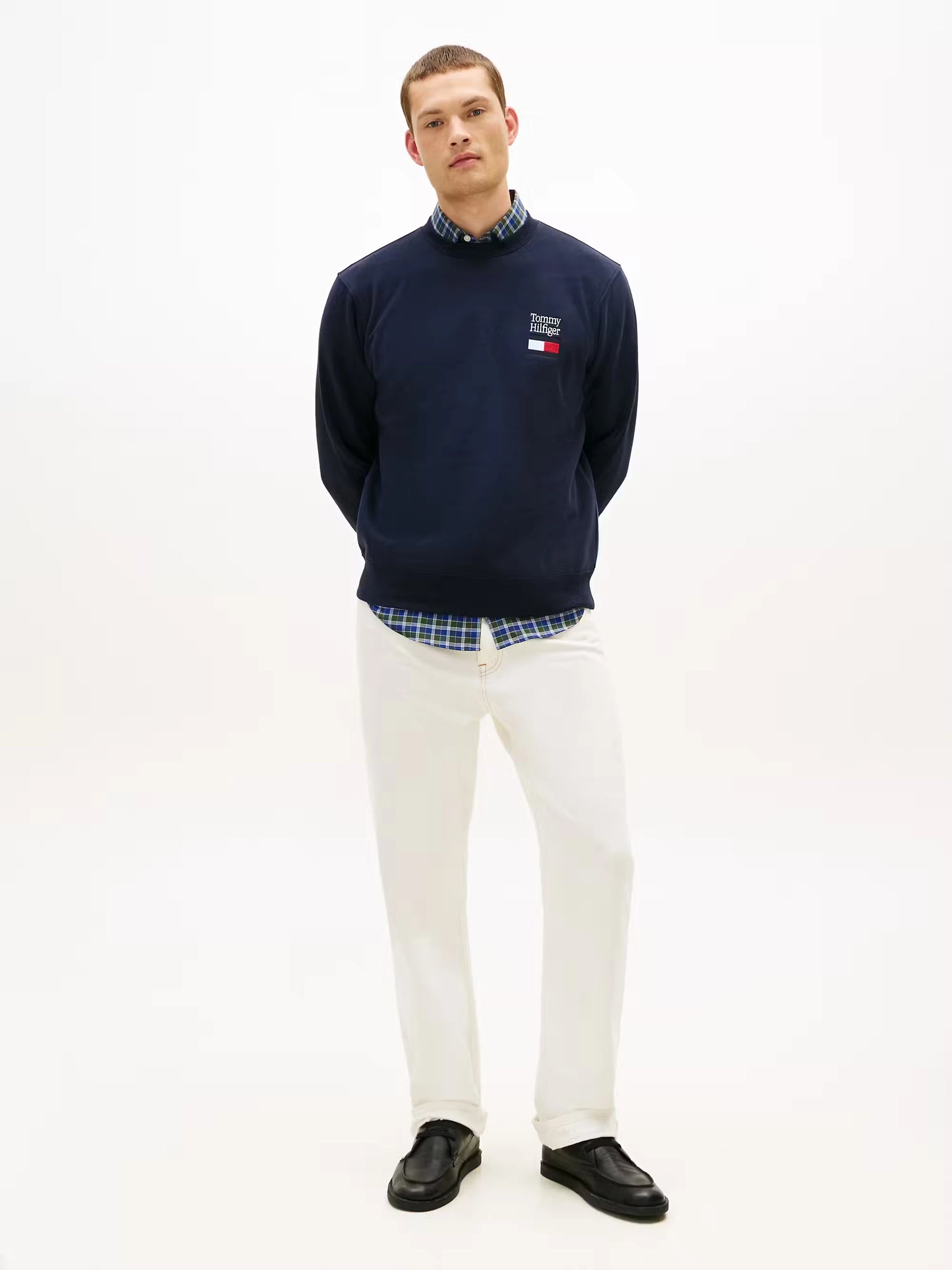 Tommy Hilfiger Embro Flag Sweatshirt - Desert Sky MW0MW42778_DW5_alternate3_ay