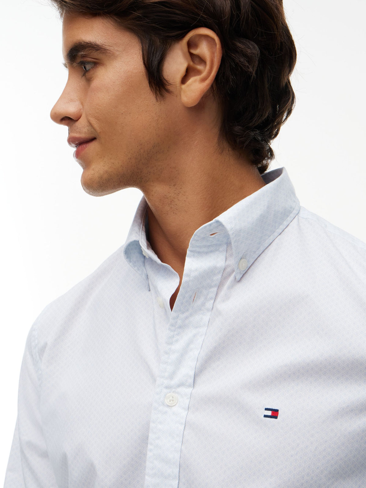 Tommy Hilfiger Flex Geometric Print Shirt - Sweet Blue MW0MW44580_0GZ_alternate3_ay