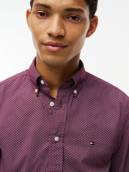 Tommy Hilfiger Flex Geometric Print Shirt - Burgundy MW0MW44580_0KP_alternate3_ay