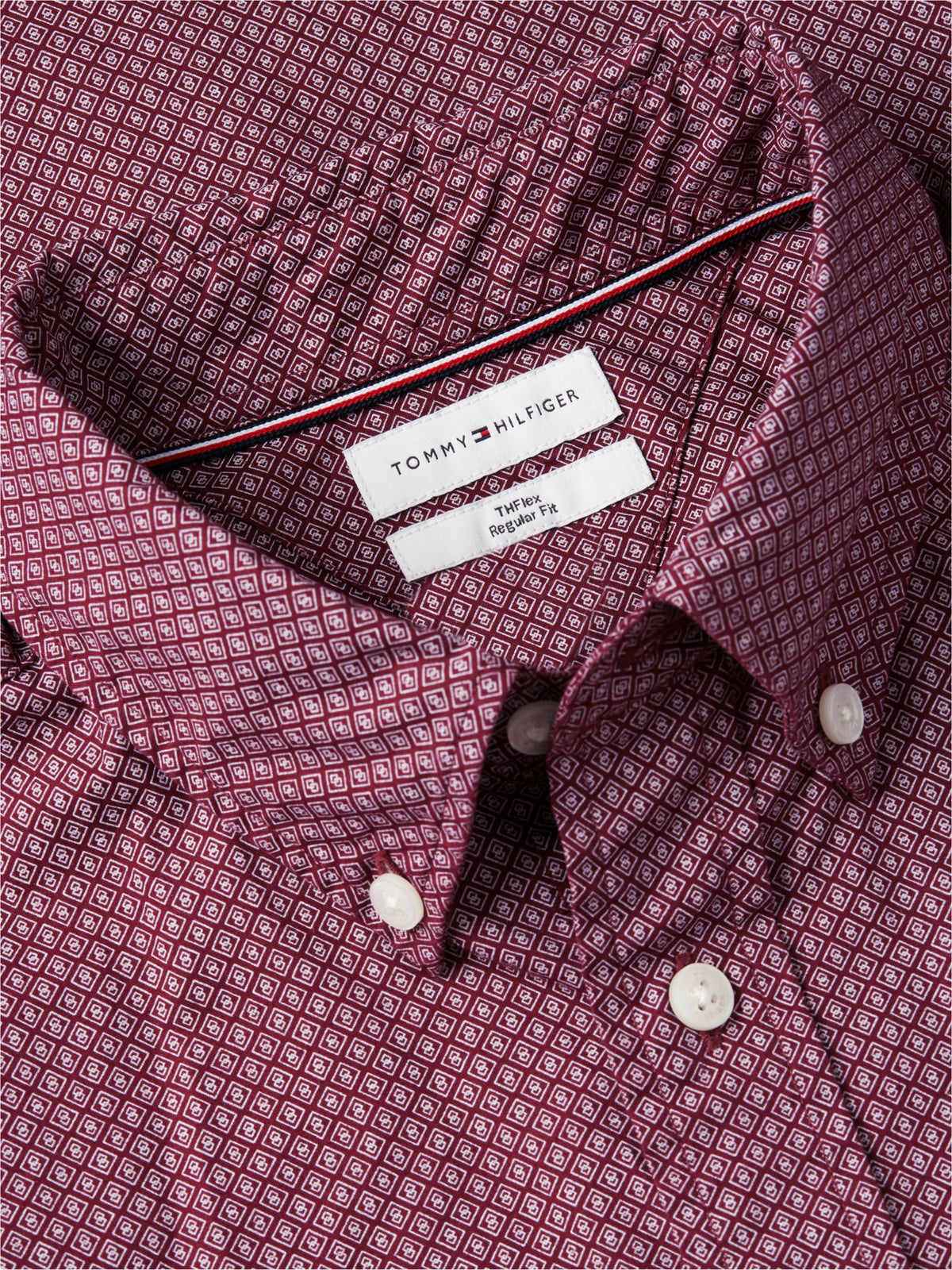 Tommy Hilfiger Flex Geometric Print Shirt - Burgundy MW0MW44580_0KP_alternate5_ay