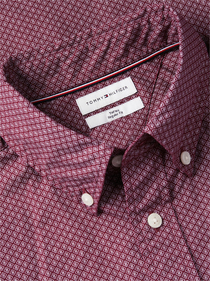 Tommy Hilfiger Flex Geometric Print Shirt - Burgundy MW0MW44580_0KP_alternate5_ay