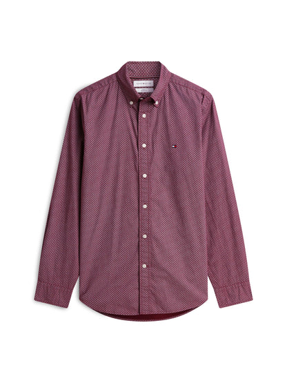 Tommy Hilfiger Flex Geometric Print Shirt - Burgundy MW0MW44580_0KP_main_ay