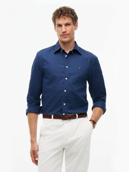 Tommy Hilfiger Dobby Structure Shirt - Carbon Navy MW0MW44600_DCC_alternate1_ay