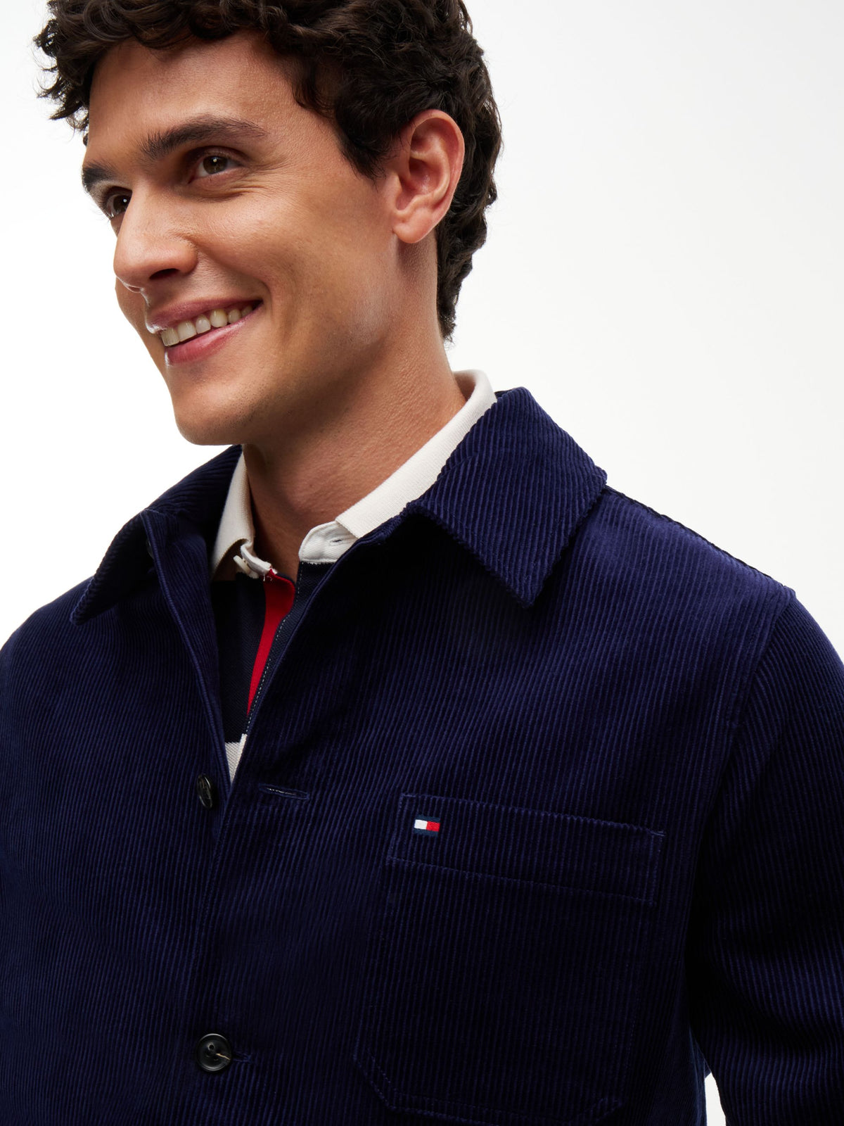 Tommy Hilfiger Relaxed Fit Corduroy Chore Shirt Jacket - Imperial Navy MW0MW44615_BCL_alternate3_ay