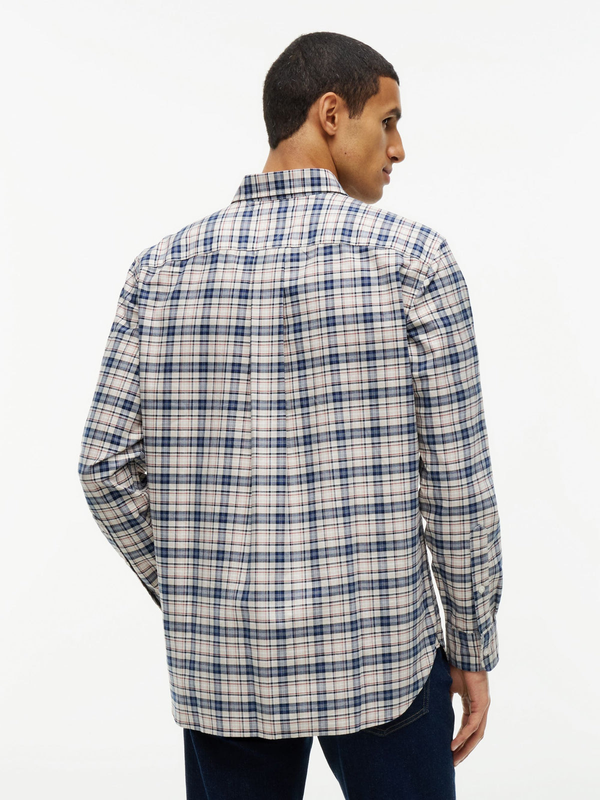 Tommy Hilfiger Relaxed Fit Tartan Check Oxford Shirt - Newsprint Beige Check MW0MW44620_0LY_alternate4_ay