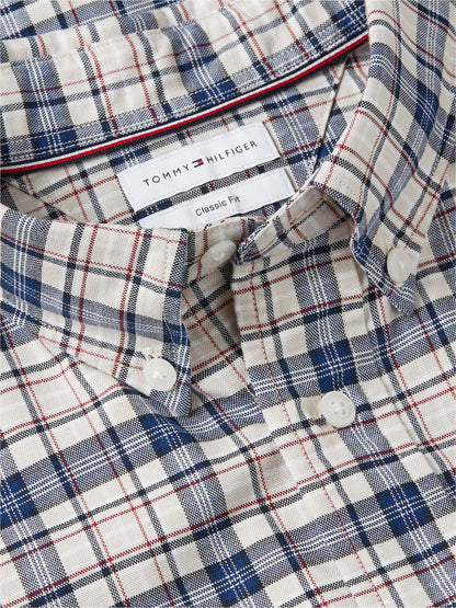 Tommy Hilfiger Relaxed Fit Tartan Check Oxford Shirt - Newsprint Beige Check MW0MW44620_0LY_alternate5_ay