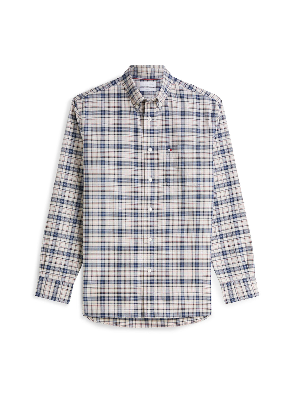 Tommy Hilfiger Relaxed Fit Tartan Check Oxford Shirt - Newsprint Beige Check MW0MW44620_0LY_main_ay