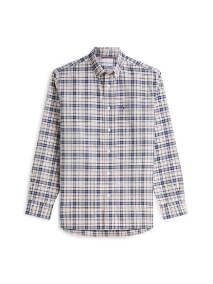 Tommy Hilfiger Relaxed Fit Tartan Check Oxford Shirt - Newsprint Beige Check MW0MW44620_0LY_main_ay