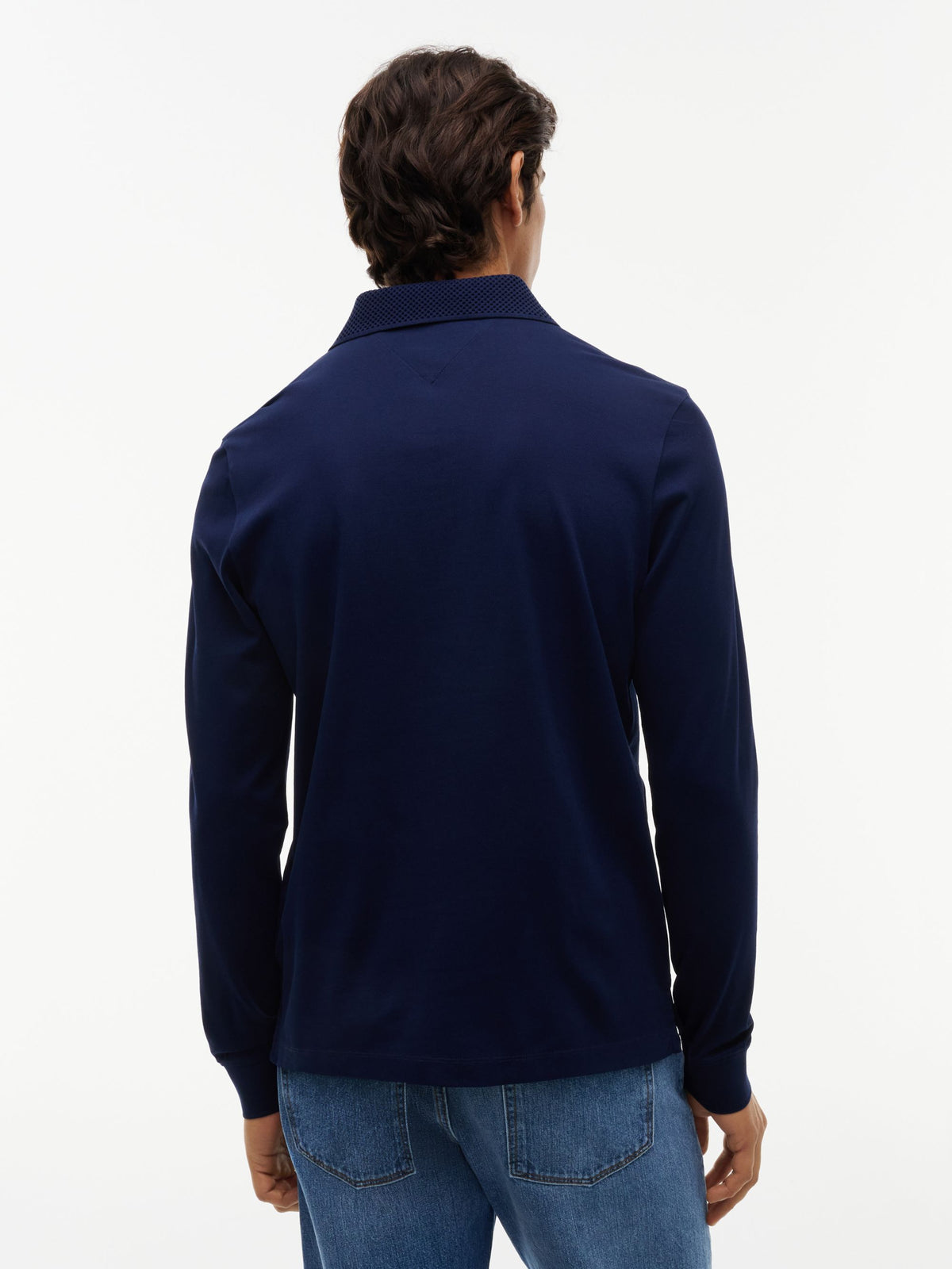 Tommy Hilfiger Regular Fit Long-Sleeve Polo - Carbon Navy MW0MW44649_DCC_alternate4_ay