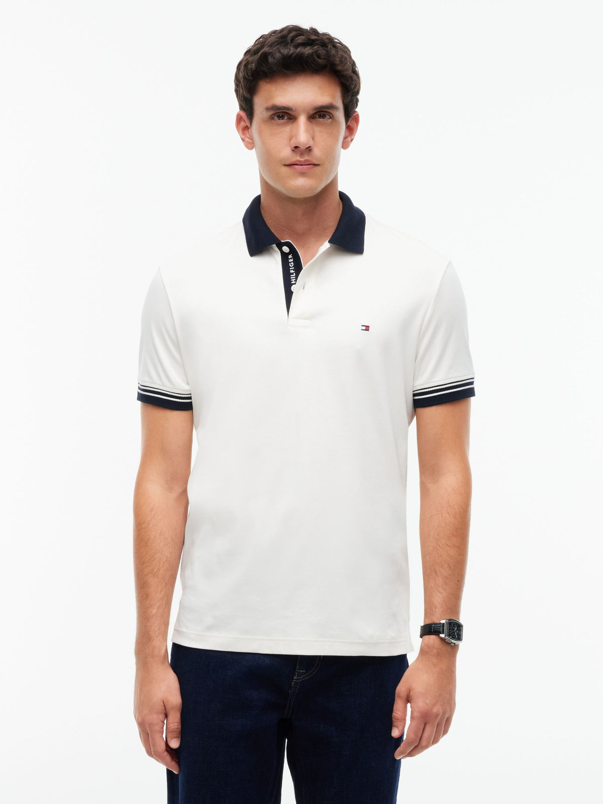 Tommy Hilfiger Interlock Long-Sleeve Polo - Ivory Petal MW0MW44658_Z00_alternate1_ay