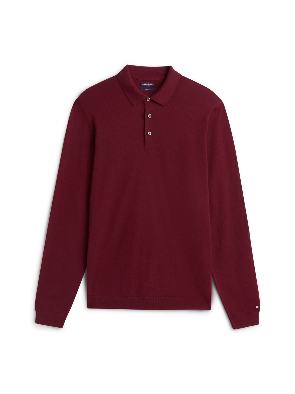 Tommy Hilfiger NY Merino Long-Sleeve Polo - Burgundy MW0MW44702_VLP_main_ay