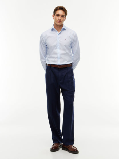 Tommy Hilfiger Slim Fit Micro Print Poplin Shirt - Sweet Blue MW0MW44711_C3Q_alternate2_ay