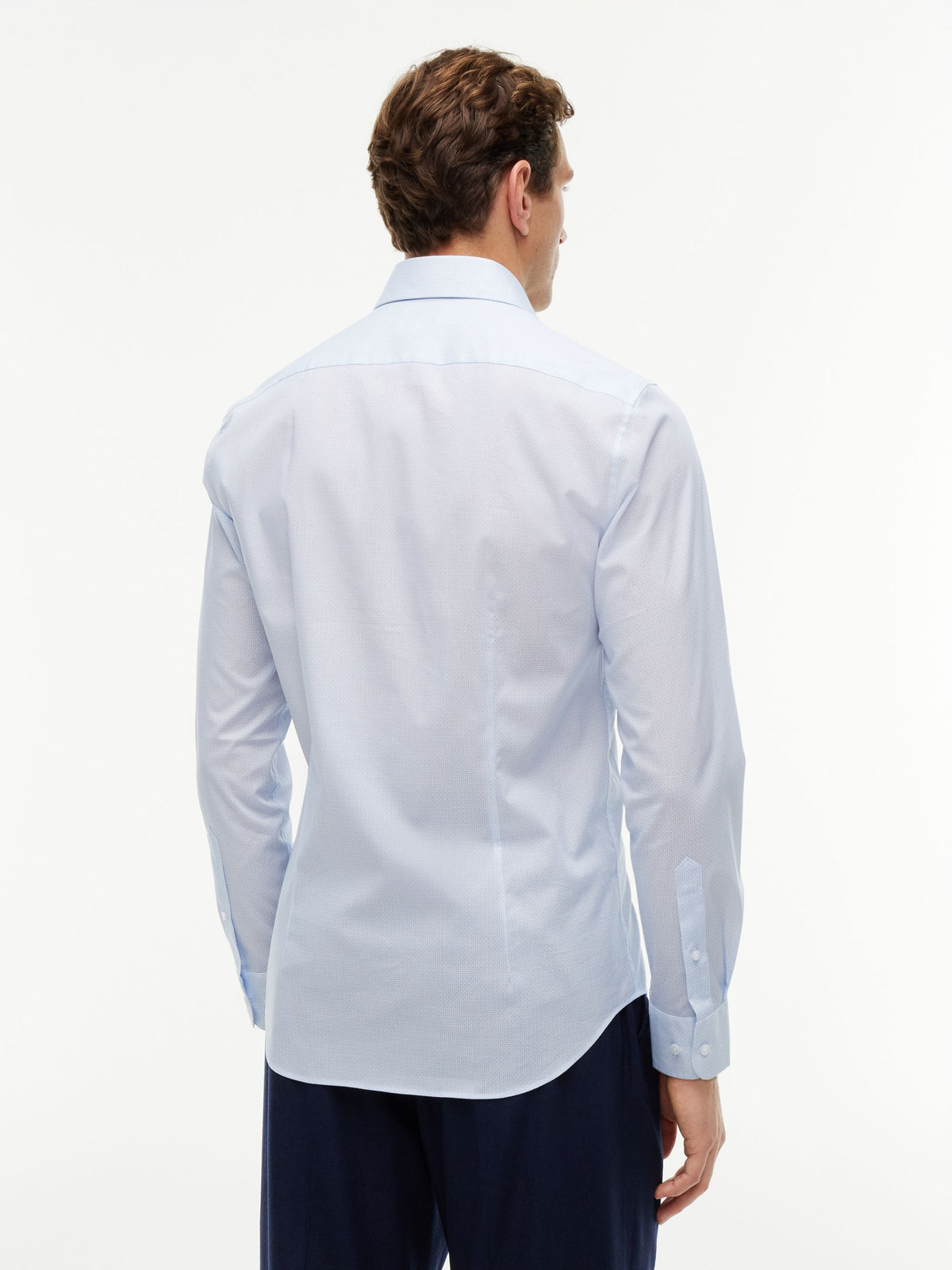 Tommy Hilfiger Slim Fit Micro Print Poplin Shirt - Sweet Blue MW0MW44711_C3Q_alternate4_ay