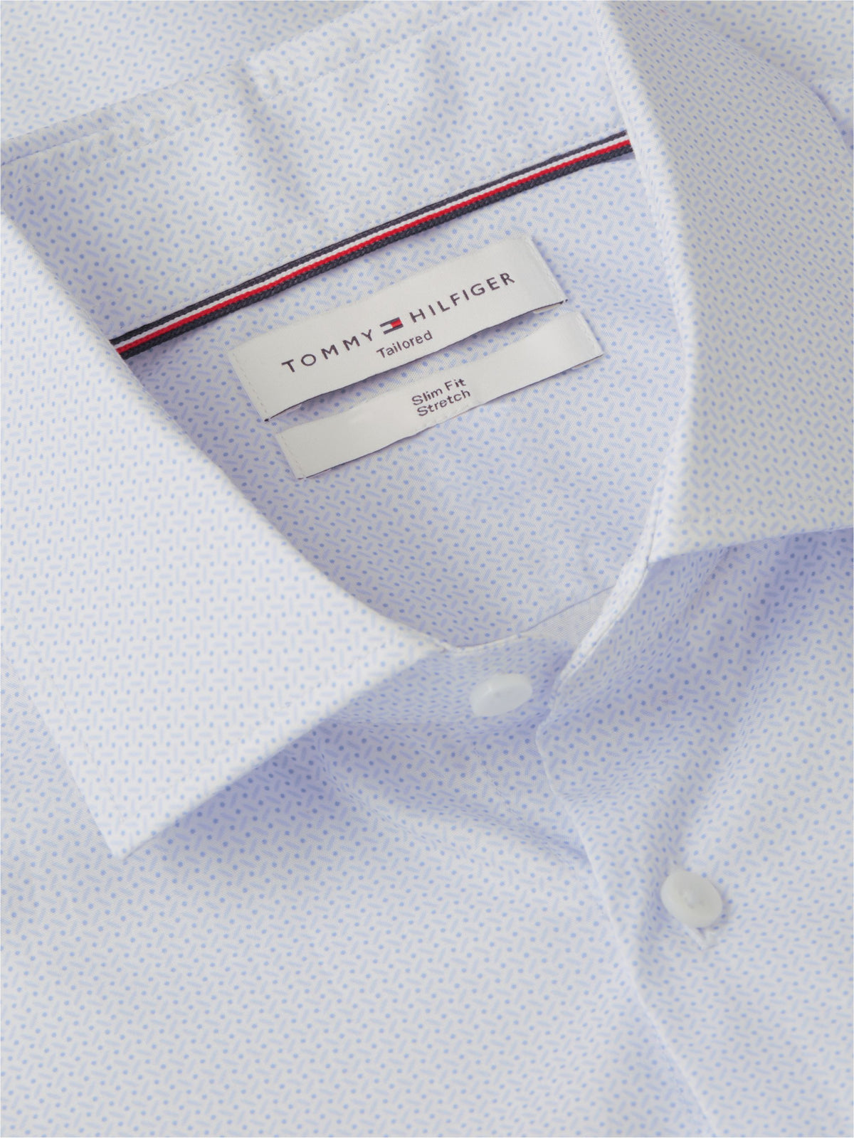 Tommy Hilfiger Slim Fit Micro Print Poplin Shirt - Sweet Blue MW0MW44711_C3Q_alternate5_ay