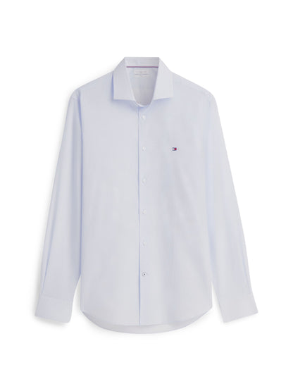 Tommy Hilfiger Slim Fit Micro Print Poplin Shirt - Sweet Blue MW0MW44711_C3Q_main_ay