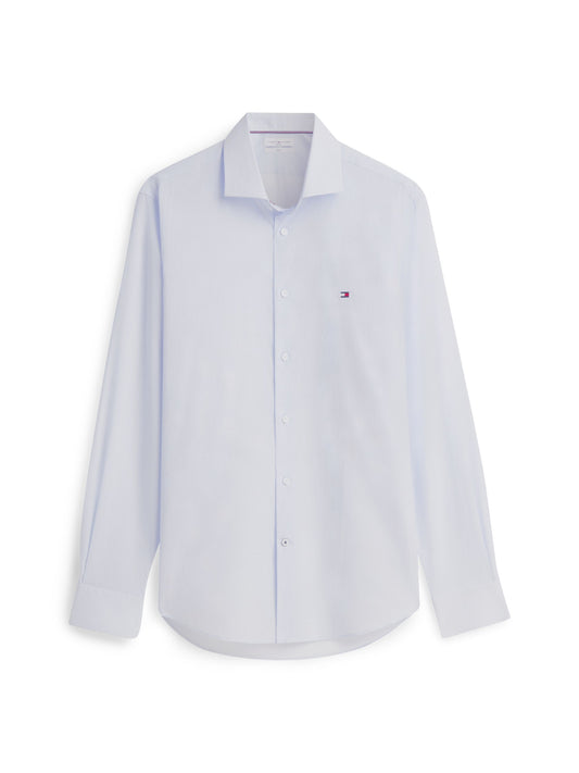 Tommy Hilfiger Slim Fit Micro Print Poplin Shirt - Sweet Blue MW0MW44711_C3Q_main_ay
