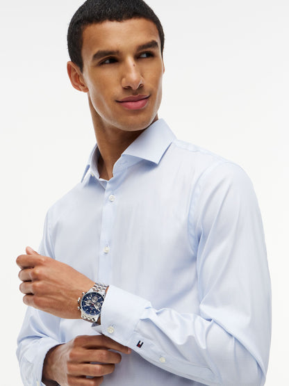 Tommy Hilfiger NY Flex Collar Mini Print Shirt - Sweet Blue MW0MW44721_0GY_alternate3_ay
