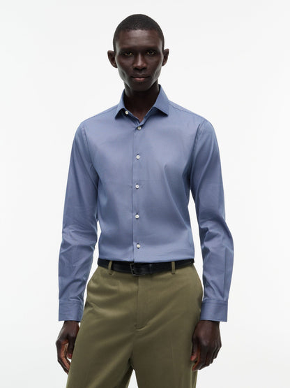 Tommy Hilfiger NY Flex Collar Mini Print Shirt - Carbon Navy MW0MW44721_0GZ_alternate1_ay