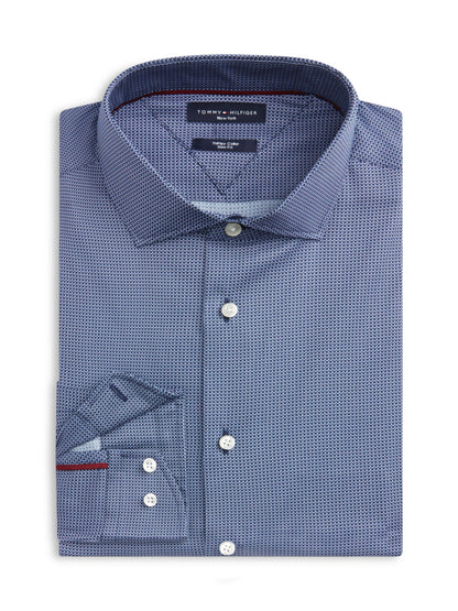 Tommy Hilfiger NY Flex Collar Mini Print Shirt - Carbon Navy MW0MW44721_0GZ_alternate5_ay