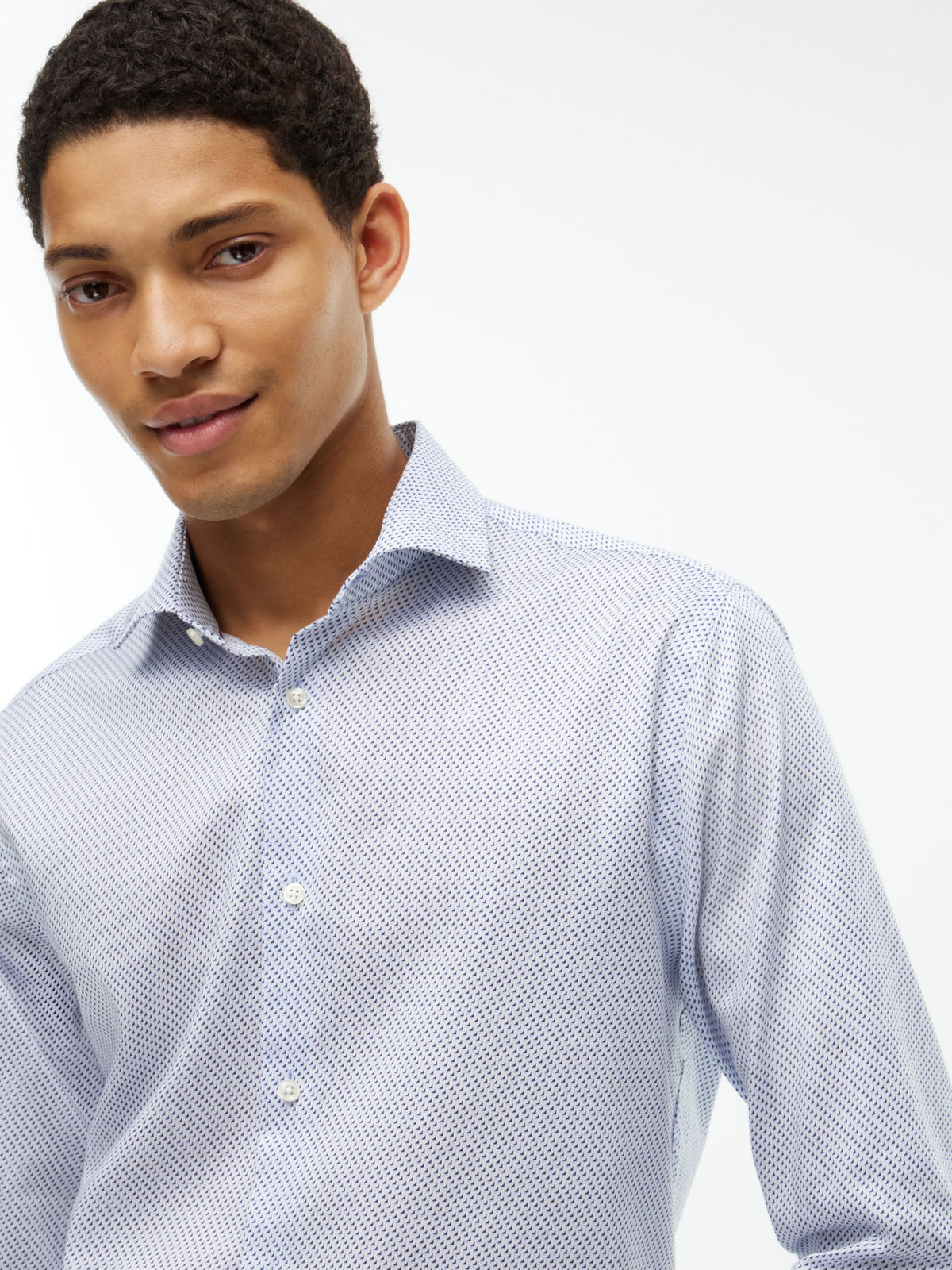 Tommy Hilfiger NY Flex Collar Twill Shirt - Sweet Blue MW0MW44722_0GY_alternate3_ay