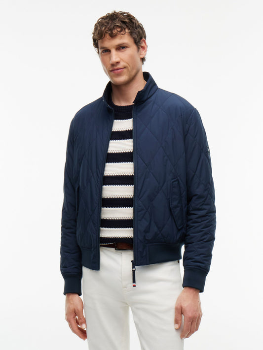 Tommy Hilfiger Packable Quilted Harrington navy, worn front view