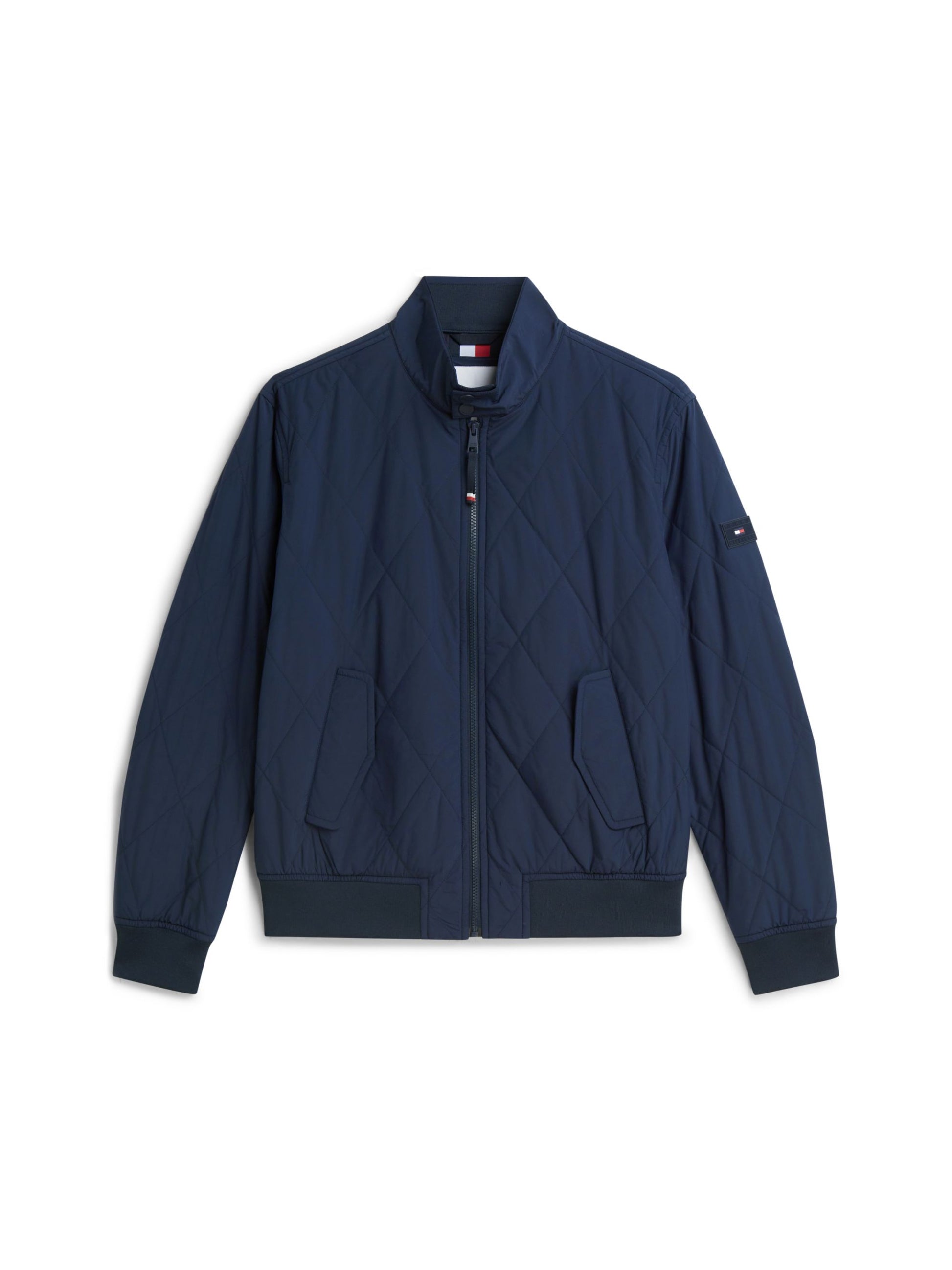 Tommy Hilfiger Packable Quilted Harrington in Desert Sky navy, front view — Ryle Menswear, Tralee