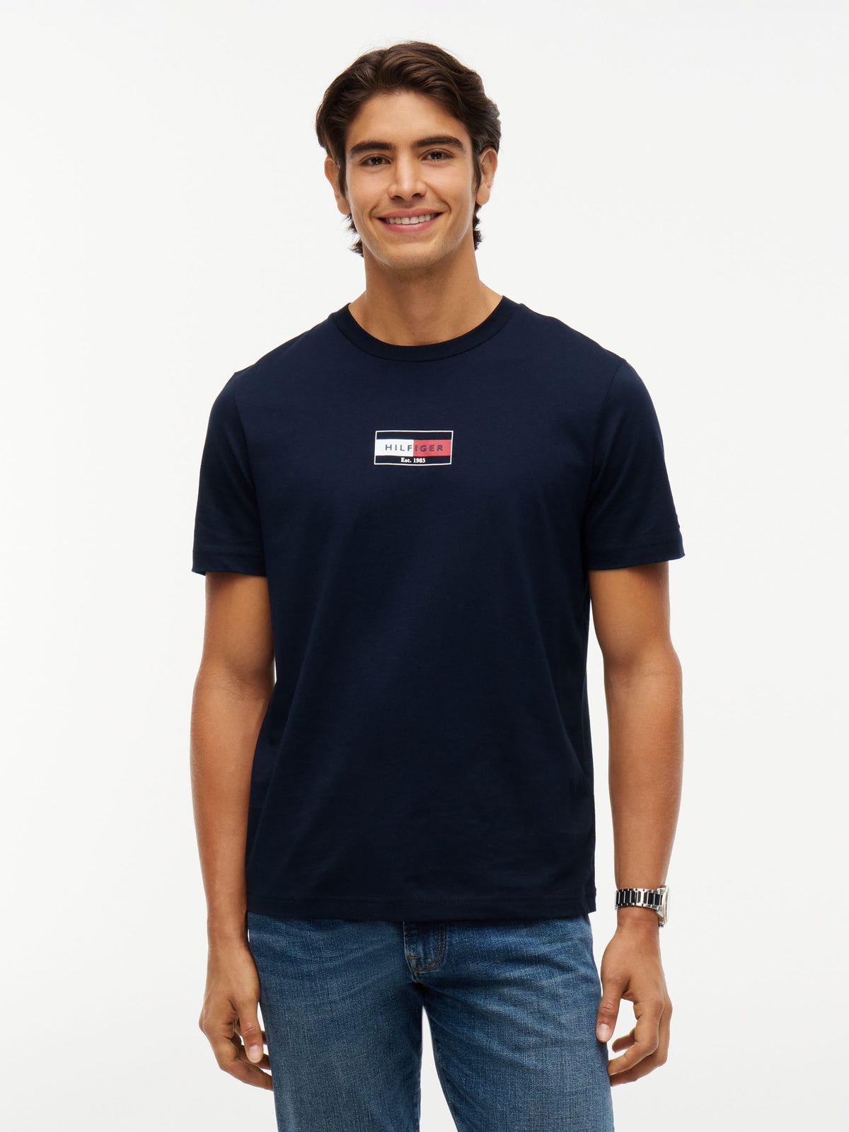 Tommy Hilfiger Brand Love Small Flag T-Shirt - Navy MW0MW44882_DW5_alternate1_ay