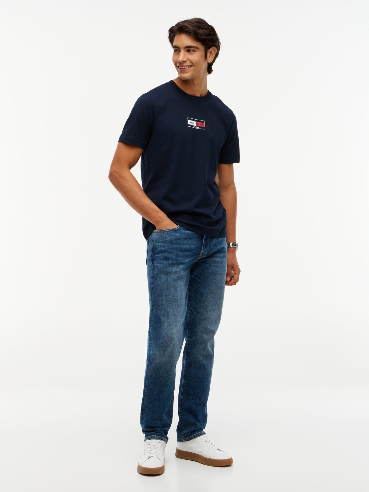 Tommy Hilfiger Brand Love Small Flag T-Shirt - Navy MW0MW44882_DW5_alternate2_ay
