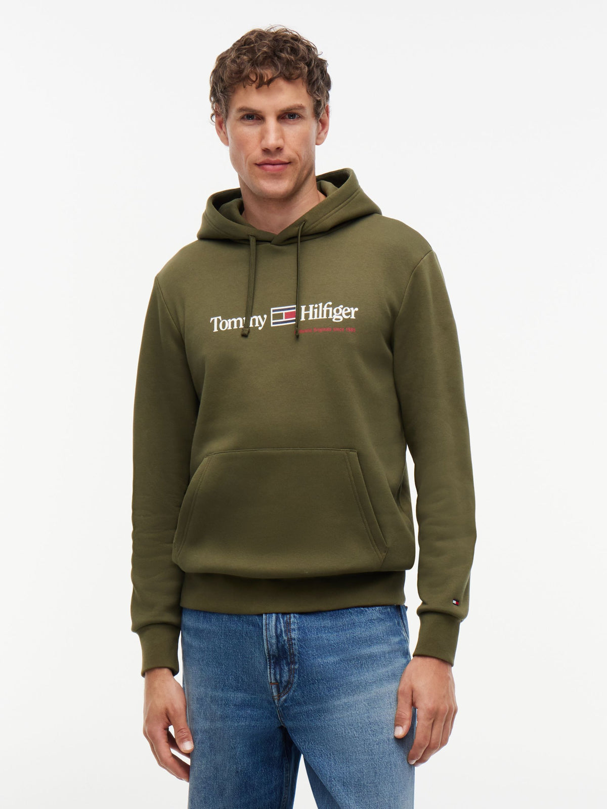 Tommy Hilfiger RWB Graphic Fleece Hoodie - Huntsman Green MW0MW44935_MT1_alternate1_ay