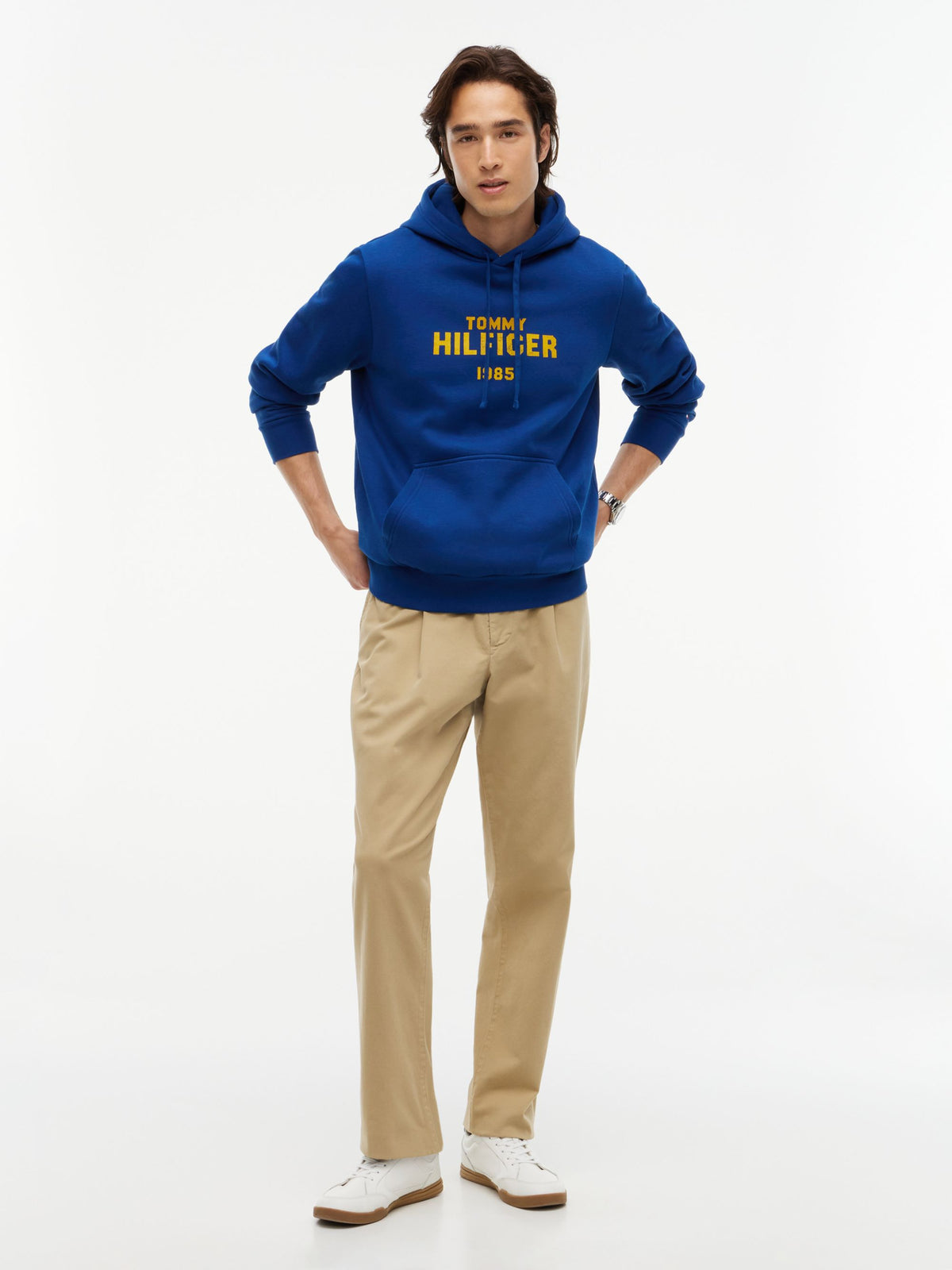 Tommy Hilfiger Stack Fleece Hoodie - Opulent Blue MW0MW44937_C5I_alternate1_ay