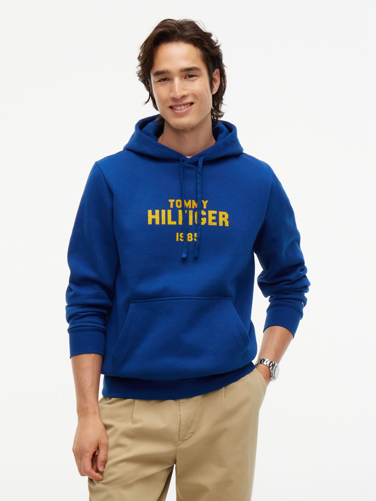 Tommy Hilfiger Stack Fleece Hoodie - Opulent Blue MW0MW44937_C5I_main_ay
