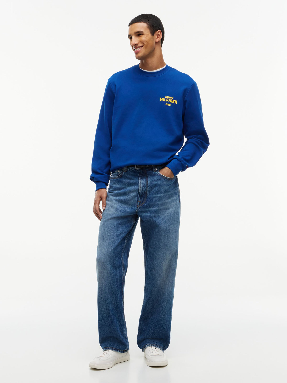 Tommy Hilfiger 1985 Terry Crew Sweatshirt - Opulent Blue MW0MW44938_C5I_alternate2_ay