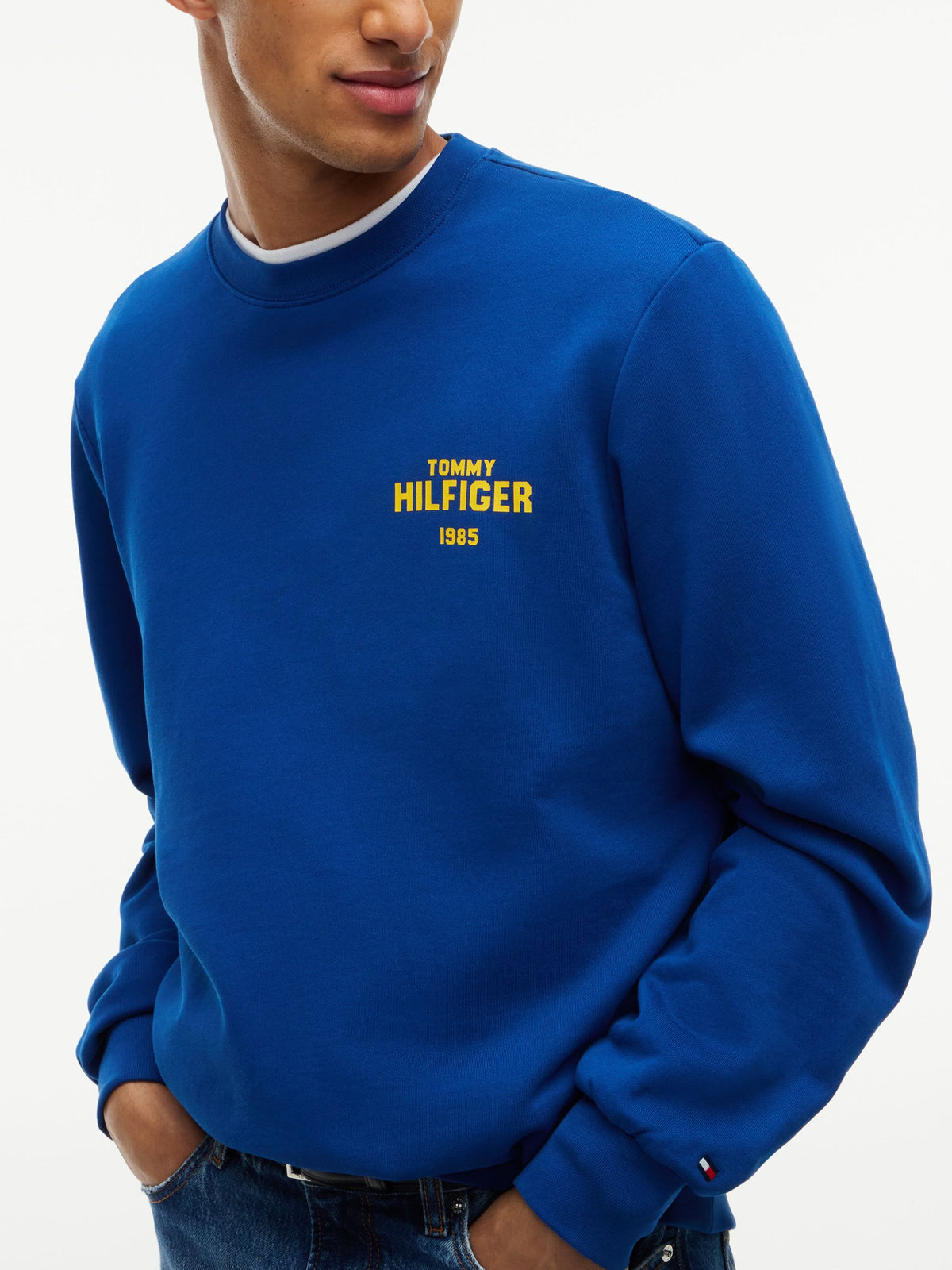 Tommy Hilfiger 1985 Terry Crew Sweatshirt - Opulent Blue MW0MW44938_C5I_alternate3_ay