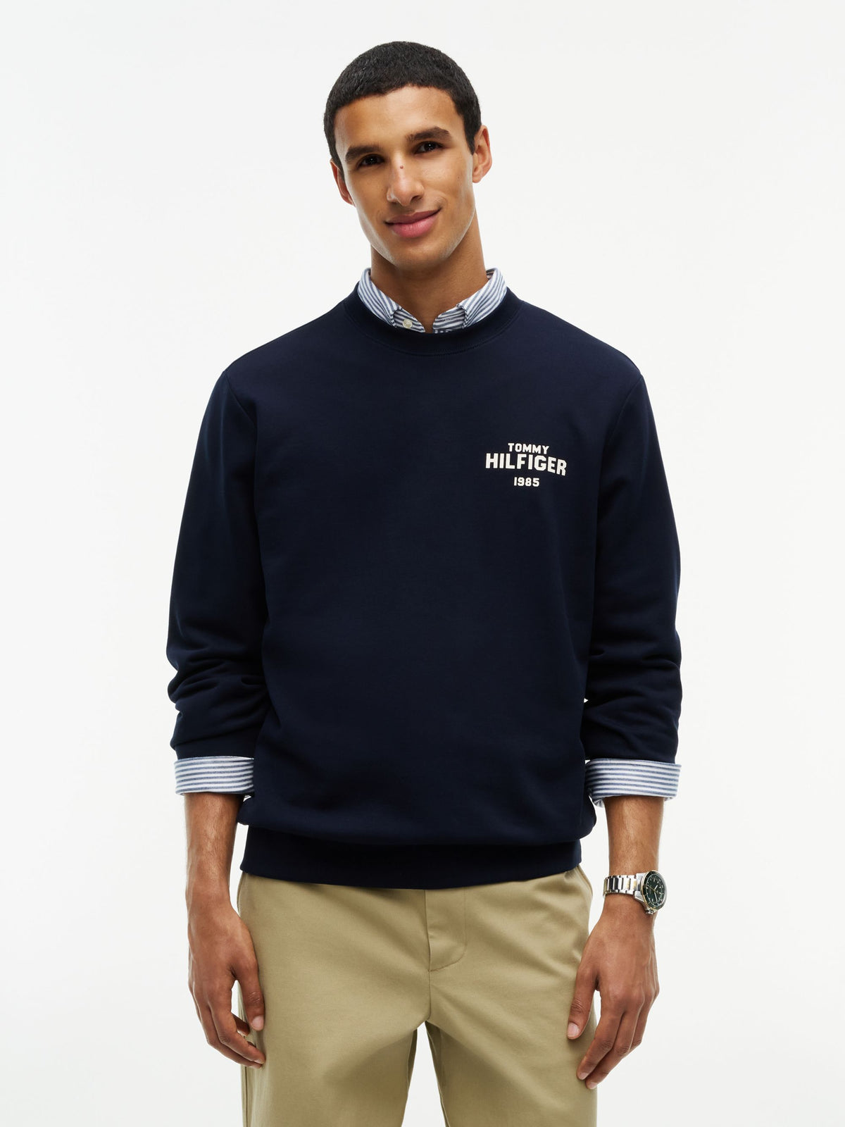 Tommy Hilfiger 1985 Terry Crew Sweatshirt - Navy MW0MW44938_DW5_alternate1_ay