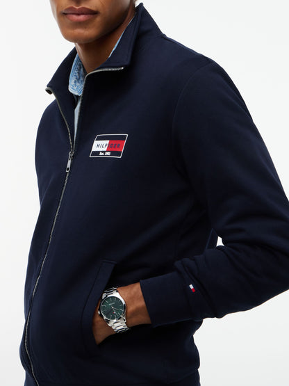 Tommy Hilfiger Logo Zip-Thru Terry Sweatshirt - Navy MW0MW44941_DW5_alternate3_ay