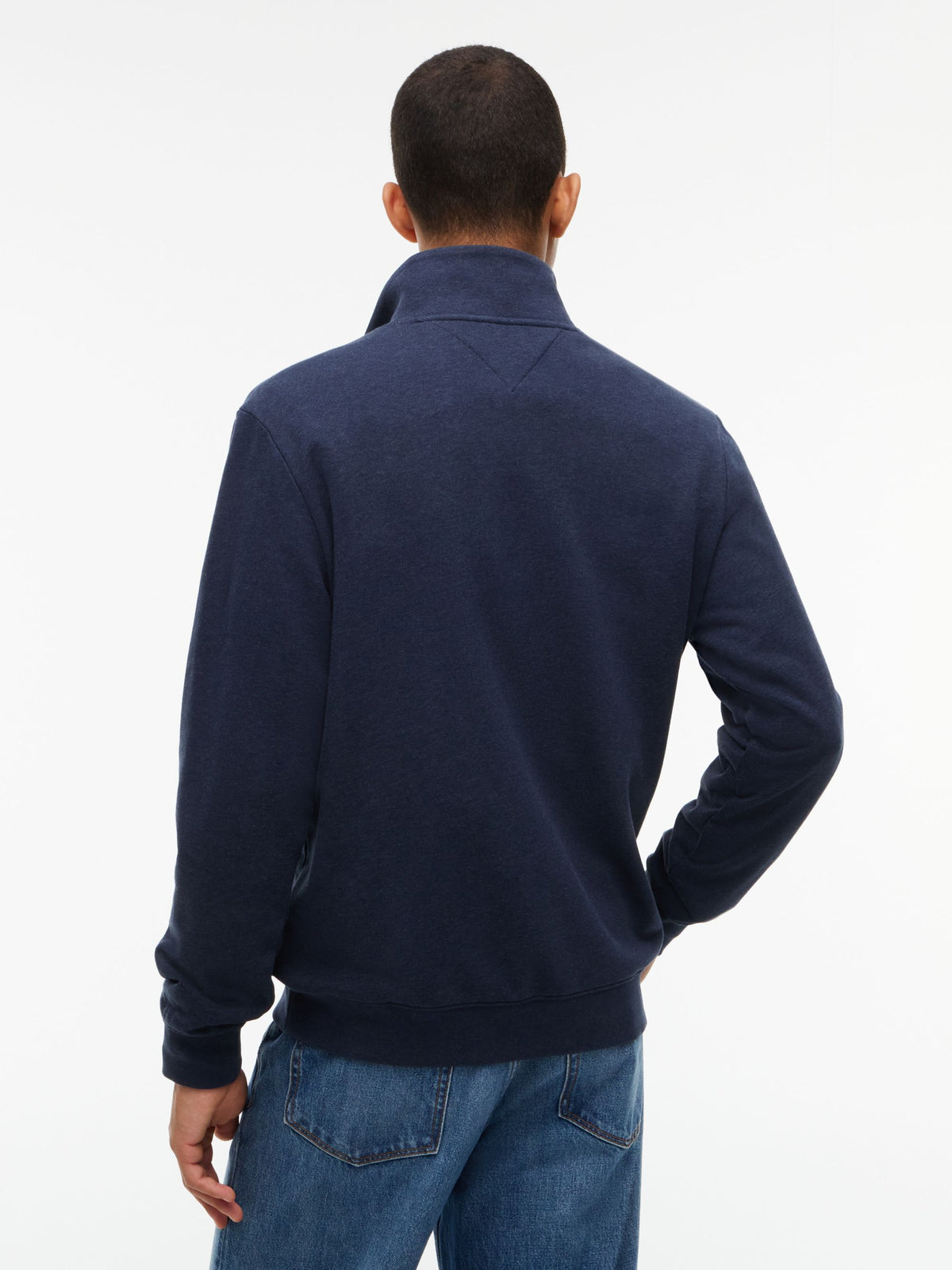 Tommy Hilfiger RWB Tipping Terry Quarter-Zip - Navy Heather MW0MW44943_DUR_alternate4_ay