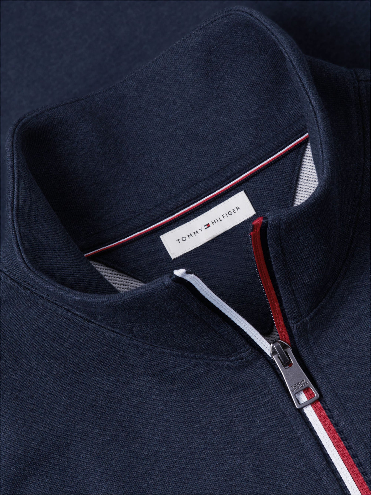 Tommy Hilfiger RWB Tipping Terry Quarter-Zip - Navy Heather MW0MW44943_DUR_alternate5_ay