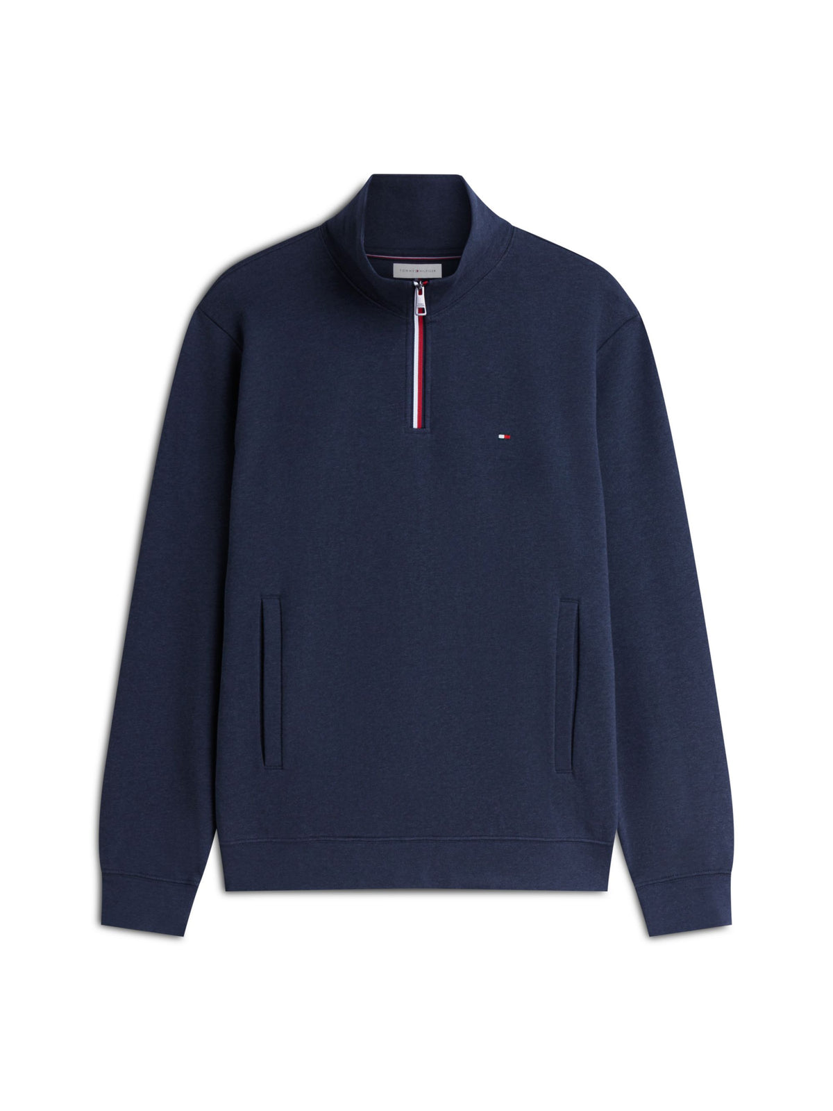 Tommy Hilfiger RWB Tipping Terry Quarter-Zip - Navy Heather MW0MW44943_DUR_main_ay