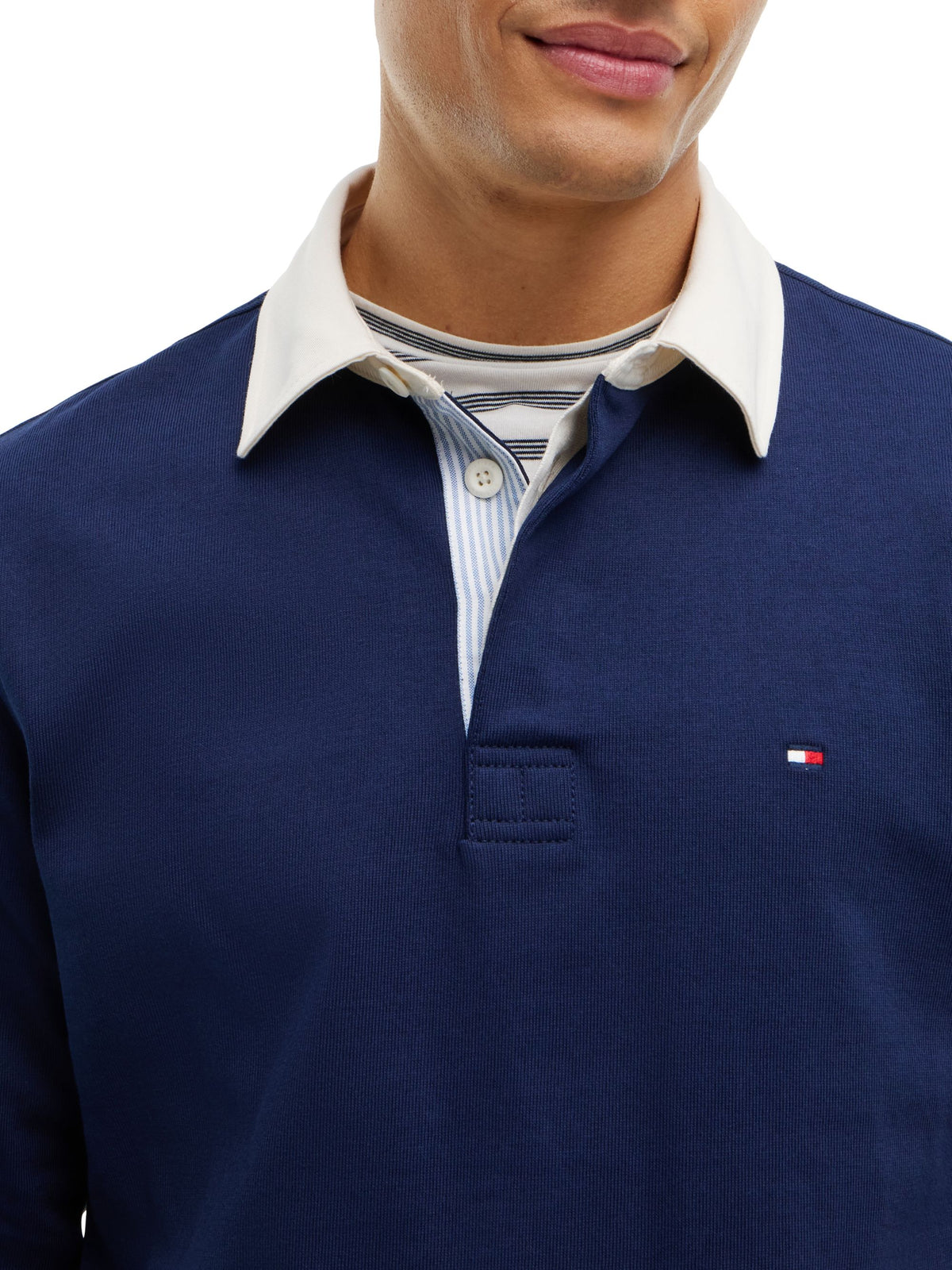 Tommy Hilfiger Essential Rugby Shirt - Carbon Navy MW0MW44969_DCC_alternate3_ay