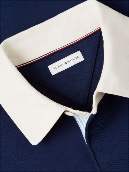 Tommy Hilfiger Essential Rugby Shirt - Carbon Navy MW0MW44969_DCC_alternate5_ay