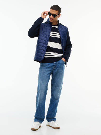 Tommy Hilfiger Mixed Media Colour Block Jacket - Carbon Navy MW0MW45020_DCC_alternate2_ay
