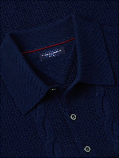 Tommy Hilfiger NY Wool Cable Long-Sleeve Polo - Navy MW0MW45205_DW5_alternate5_ay