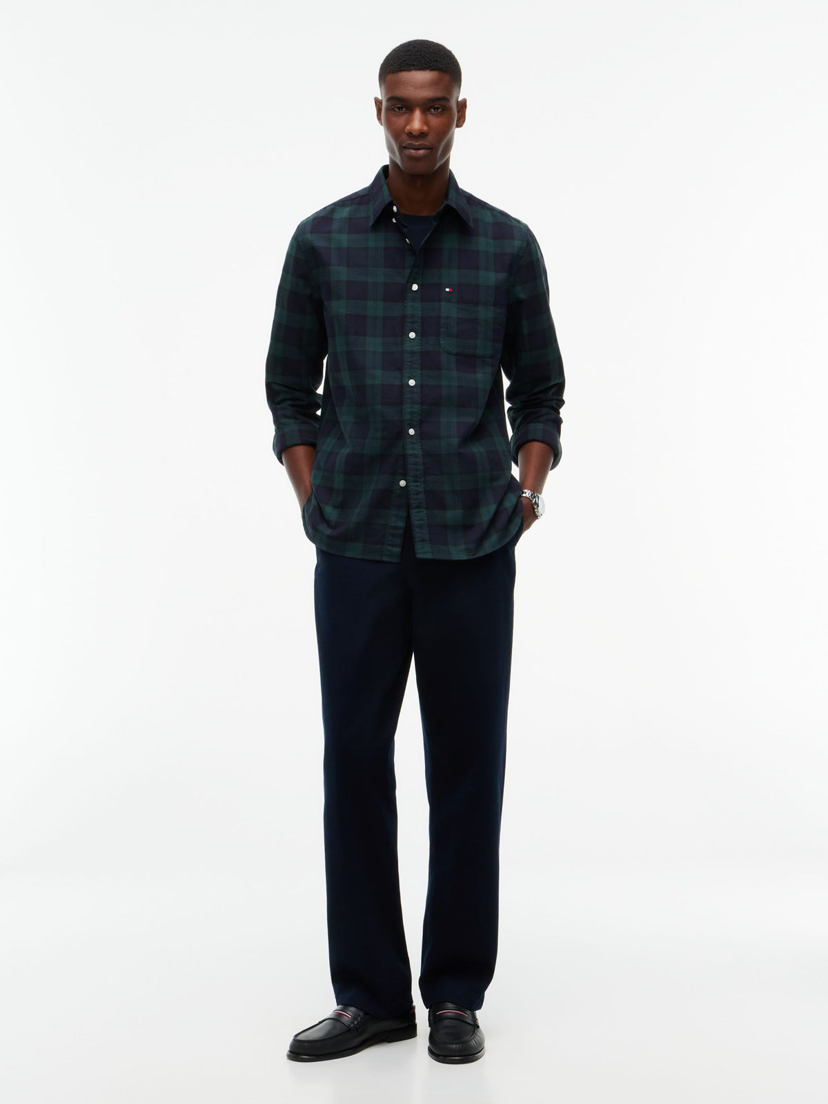 Tommy Hilfiger Oxford Heritage Plaid Shirt - Black MW0MW45312_0MD_alternate2_ay