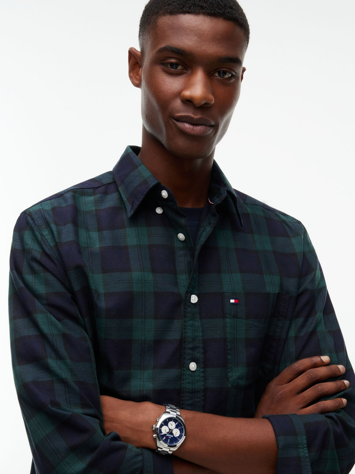 Tommy Hilfiger Oxford Heritage Plaid Shirt - Black MW0MW45312_0MD_alternate3_ay