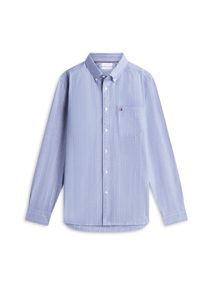Tommy Hilfiger Heritage Oxford Pinstripe Shirt - Navy Voyage MW0MW45318_0A5_main_ay